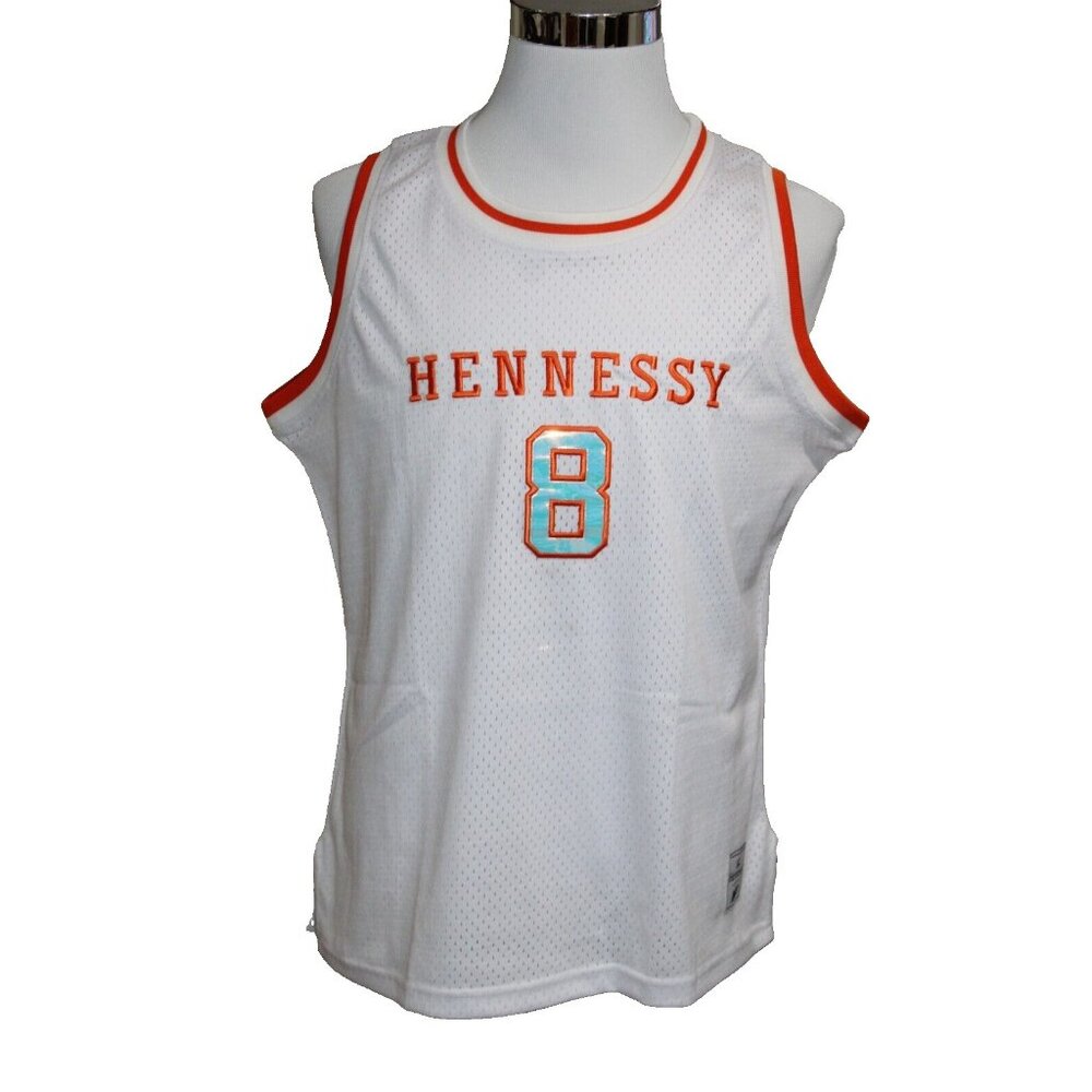 NWT Hennessy x Daomey Limited Edition White Orange Basketball Sports Jersey 8 S